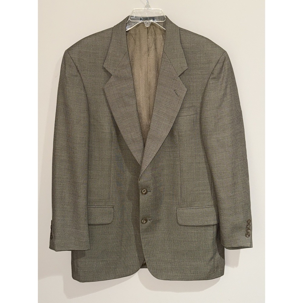 Oscar De La Renta Men's 100% Wool Brown Taupe Sport Coat Blazer Jacket Size 42L